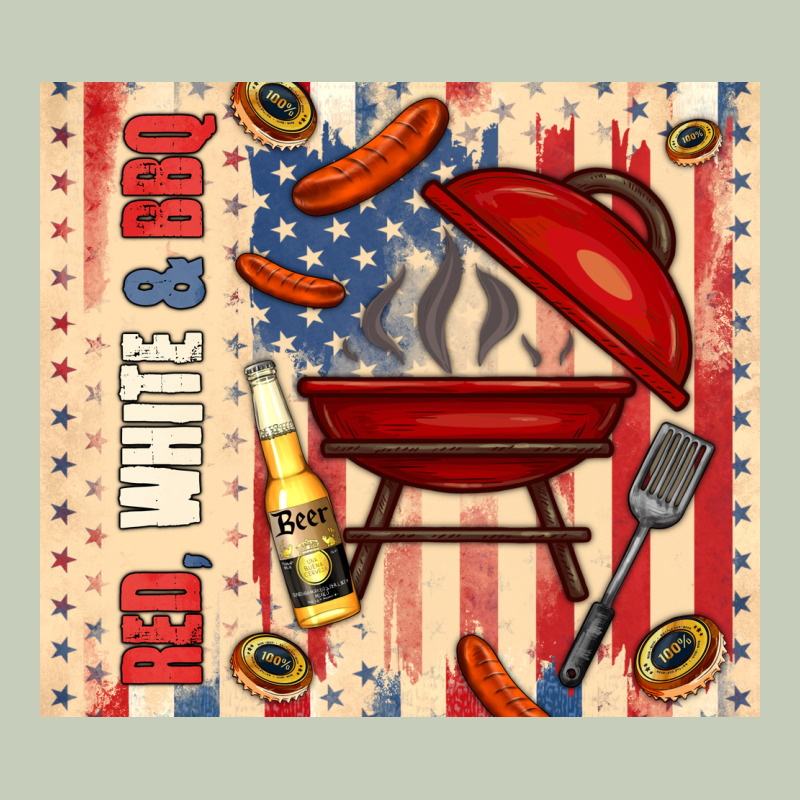 Red White And Bbq Usa Flag Ladies Tee by TumblerDesignByShophia | Teevron