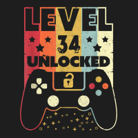 Level 34 Unlocked Shirt Video Gamer 34th Birthday Gifts Tee T Shirt Heavyweight Hoodie | Teevron