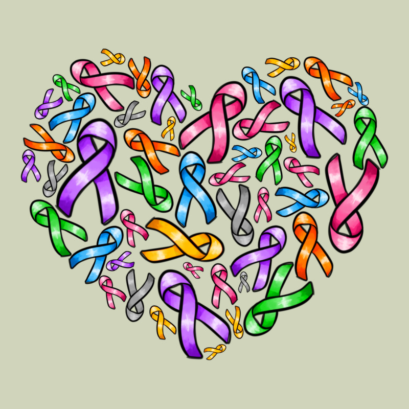 Cancer Ribbon Heart Heavyweight Hoodie by AdoDesignShop | Teevron