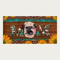 Western Heifer Mom With Sunflowers And Turquoise License Plate Zipper Hoodie | Teevron
