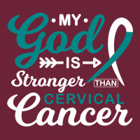 My God Is Stronger Than Cervical Cancer Awareness Warrior Long Sleeve Tee | Teevron