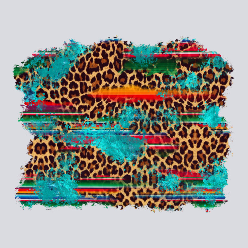 Western Serape Leopard Bull Skull Turquoise  Background Zipper Hoodie by Artiststas | Teevron