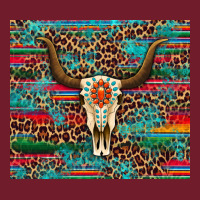 Western Serape Leopard Bull Skull Turquoise Zipper Hoodie | Teevron