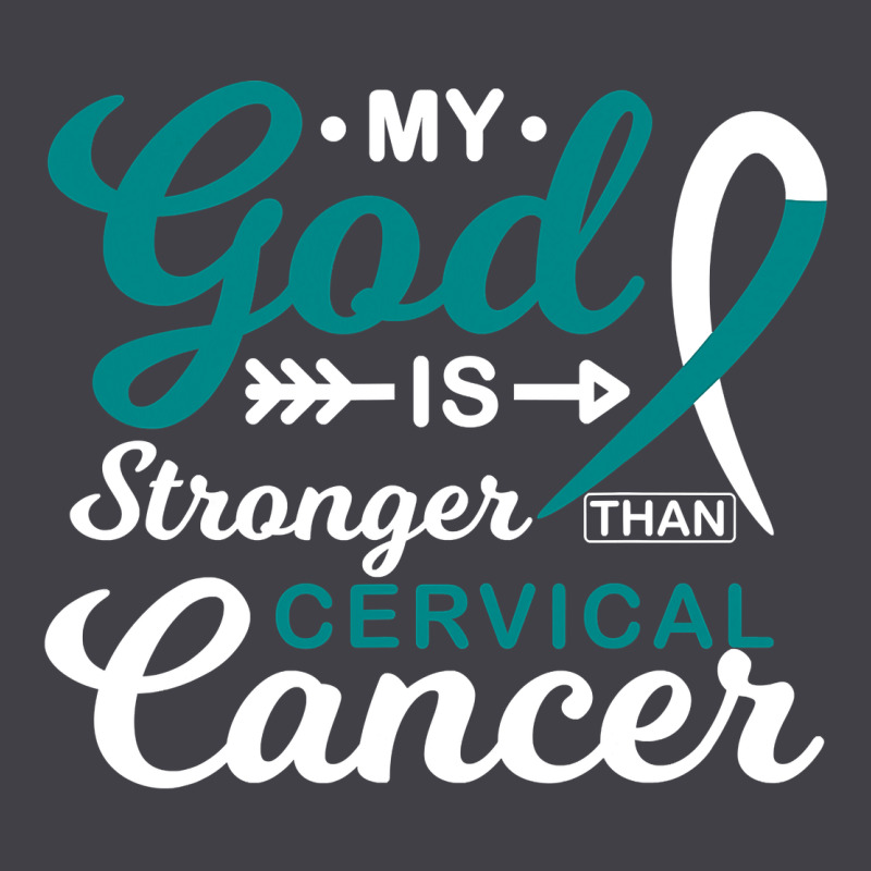 My God Is Stronger Than Cervical Cancer Awareness Warrior Heavyweight Hoodie by longCreatives | Teevron
