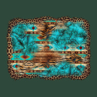 Western Turquoise Stone Aztec Tiger Pattern Background Zipper Hoodie | Teevron
