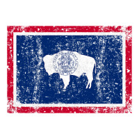 State of Wyoming Flag Fun Vintage Retro Fall Hiking | Teevron