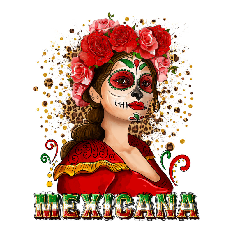 Sugar Skull Girl With Mexicana Premium Tee by NancyCooperArtShop | Teevron