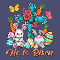 He Is Risen With Cross Easter Day Vintage Tee | Teevron