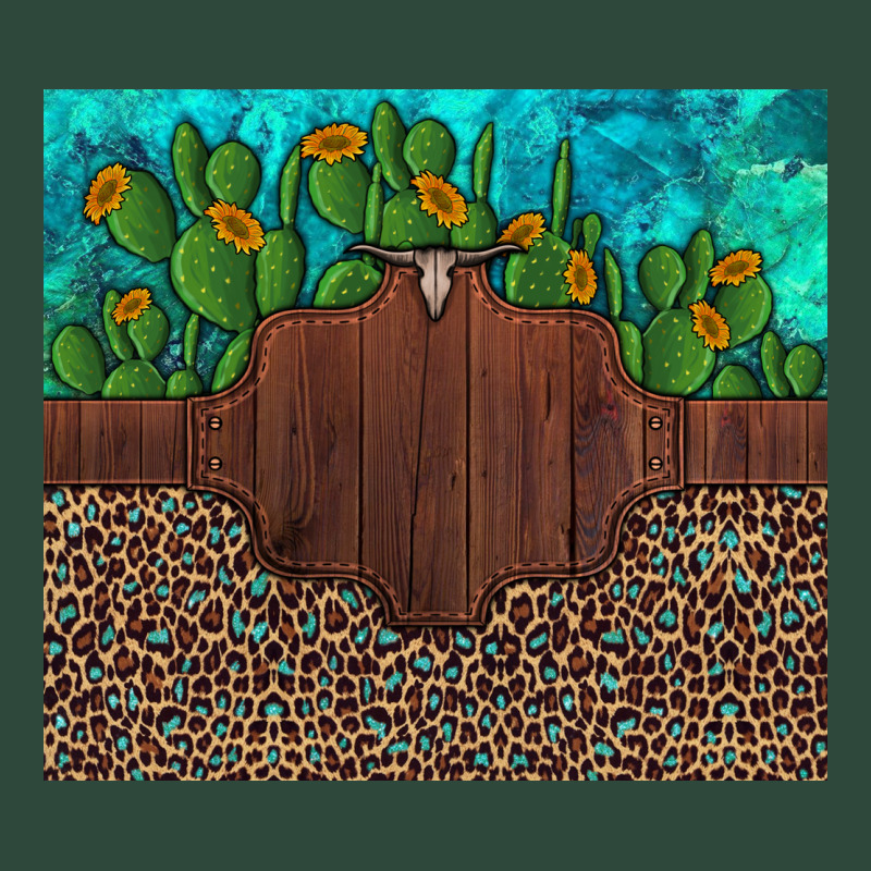 Custom Cactus And Sunflowers Leopard Turquoise Zipper Hoodie by Artiststas | Teevron