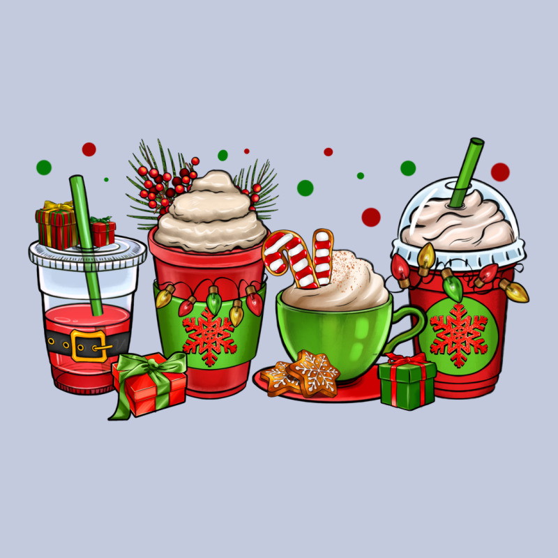Christmas Coffee Cups Long Sleeve Tee by OliviaCreatesArt | Teevron