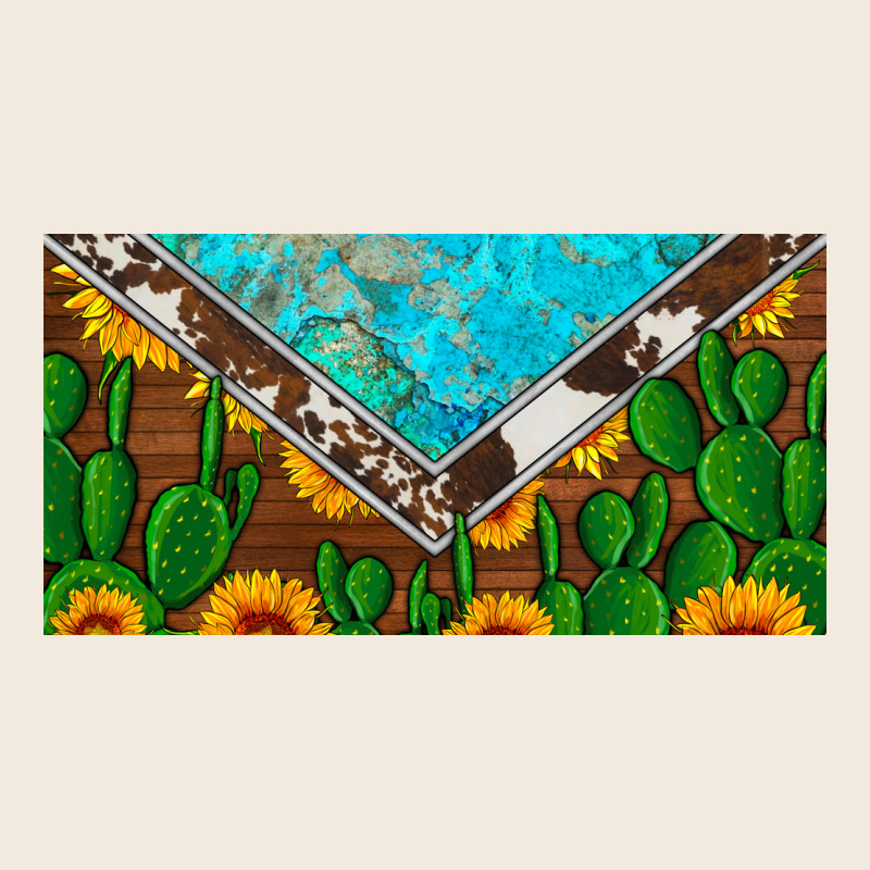 Cactus Sunflower Cowhide And Turquoise License Plate Zipper Hoodie by Artiststas | Teevron