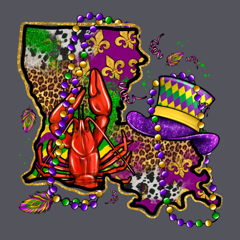 Mardi Gras Louisiana Map Vintage Hoodie by OliviaCreatesArt | Teevron