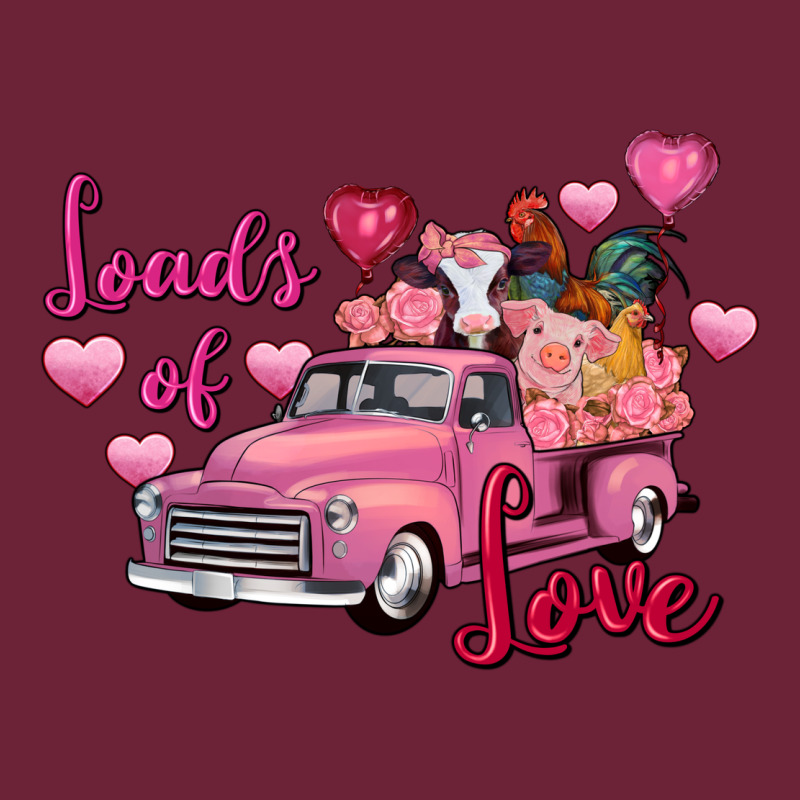 Loads Of Love Valentine's Day Farm Truck Long Sleeve Tee by FaDigitalArtStudio | Teevron