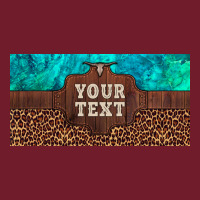 Preview Custom Name Turquoise Stone Leopard Bull Skull License Plate Zipper Hoodie | Teevron