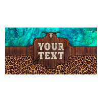 preview custom name turquoise stone leopard bull skull license plate | Teevron
