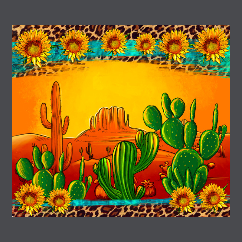 Desert Sunset With Cactus Sunflowers And Leopard Zipper Hoodie by Artiststas | Teevron