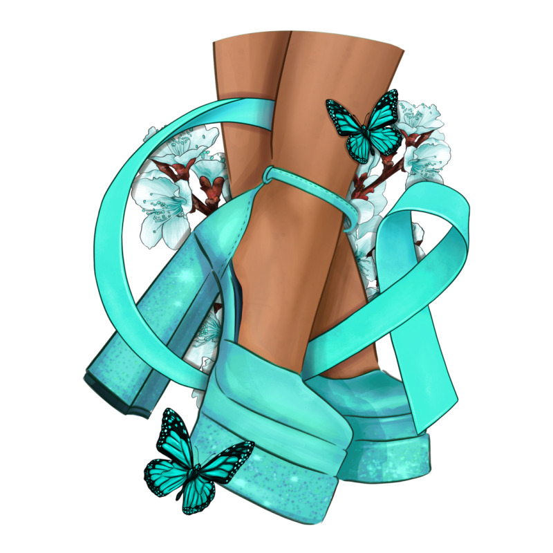 Ovarian Cancer Diva Teal Ribbon Premium Tee by NancyCooperArtShop | Teevron
