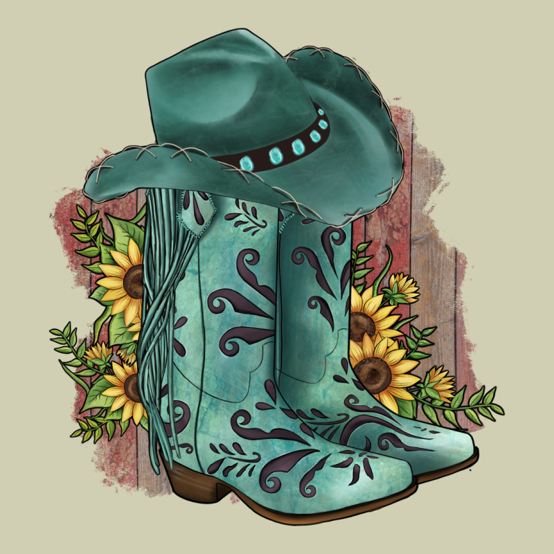 Turquoise Cowboy Boots Heavy Core Tee by JahusDesignShop | Teevron