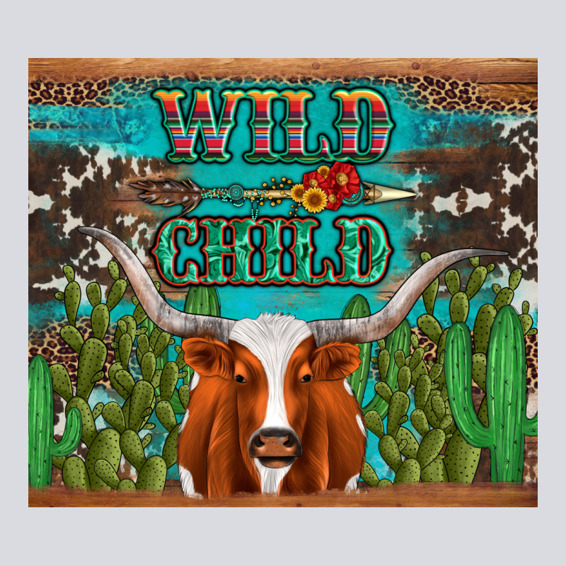 Whild Child Longhorn  Cactus Cowhide Zipper Hoodie by Artiststas | Teevron