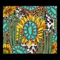 Western Cactus With Sunflowers And Turquoise Tumbler Tbs Ladies Tee | Teevron