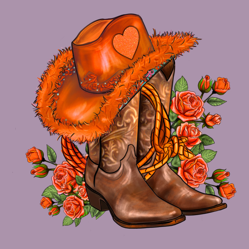 Orange  Cowgirl  And Roses Heavyweight Hoodie by AdoDesignShop | Teevron