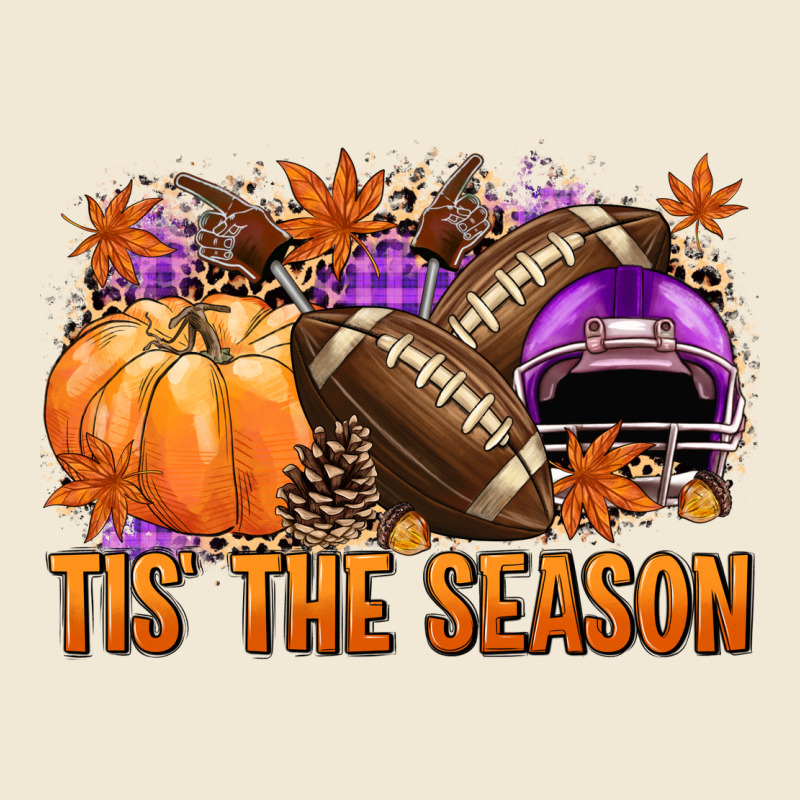 Tis' The Season Football Purple Helmet Premium Tee by NancyCooperArtShop | Teevron