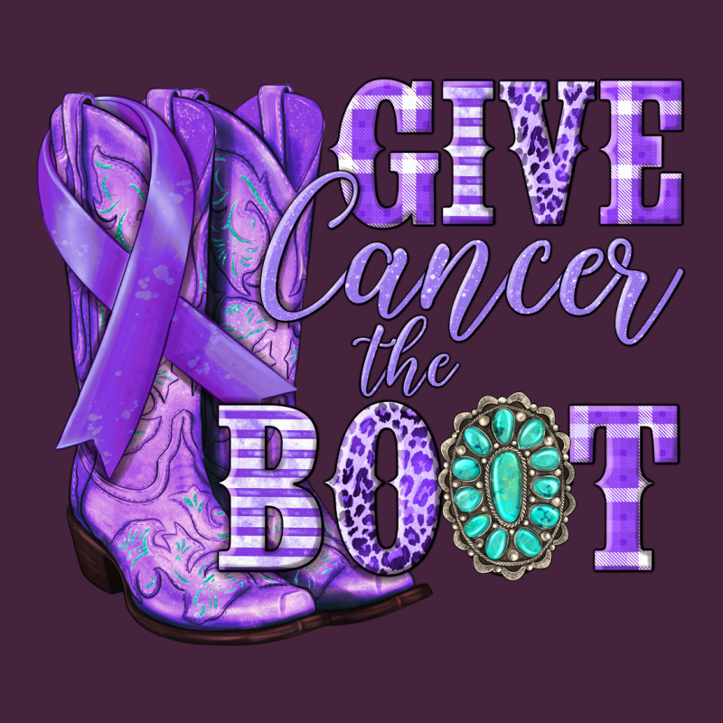 Give Cancer The Boot Purple Ribbon Premium Tee by NancyCooperArtShop | Teevron