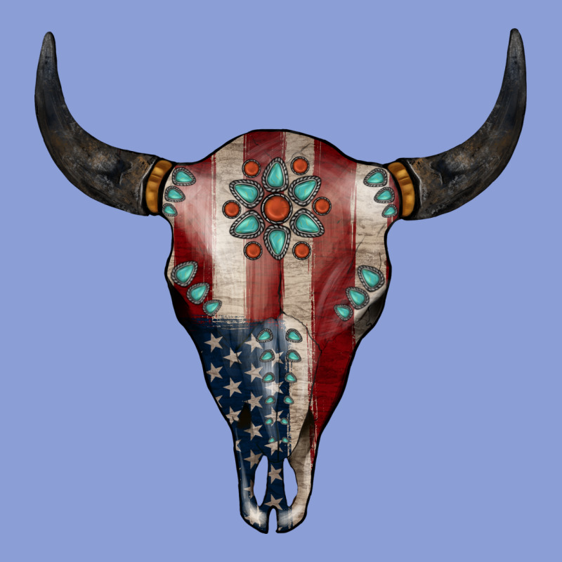 American Bull Skull Gemstone Long Sleeve Tee by Jasminsmagicworld | Teevron
