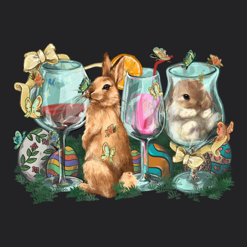Easter Day Wine Glasses Bunny Vintage Tee by HowdyJamesFarm | Teevron
