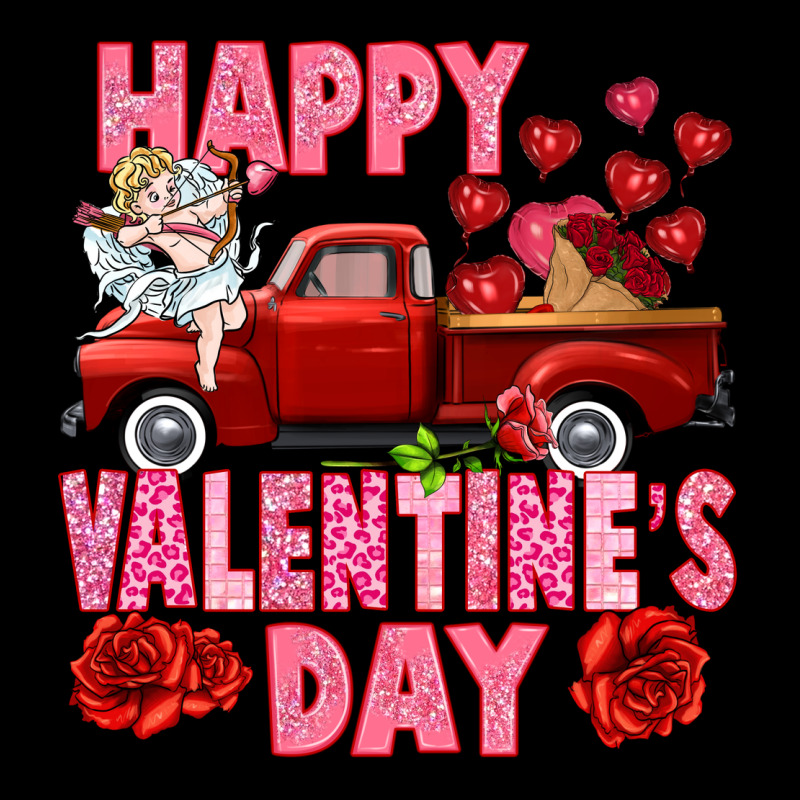 Happy Valentine's Day Red Truck Ladies Tee by HowdyJamesFarm | Teevron