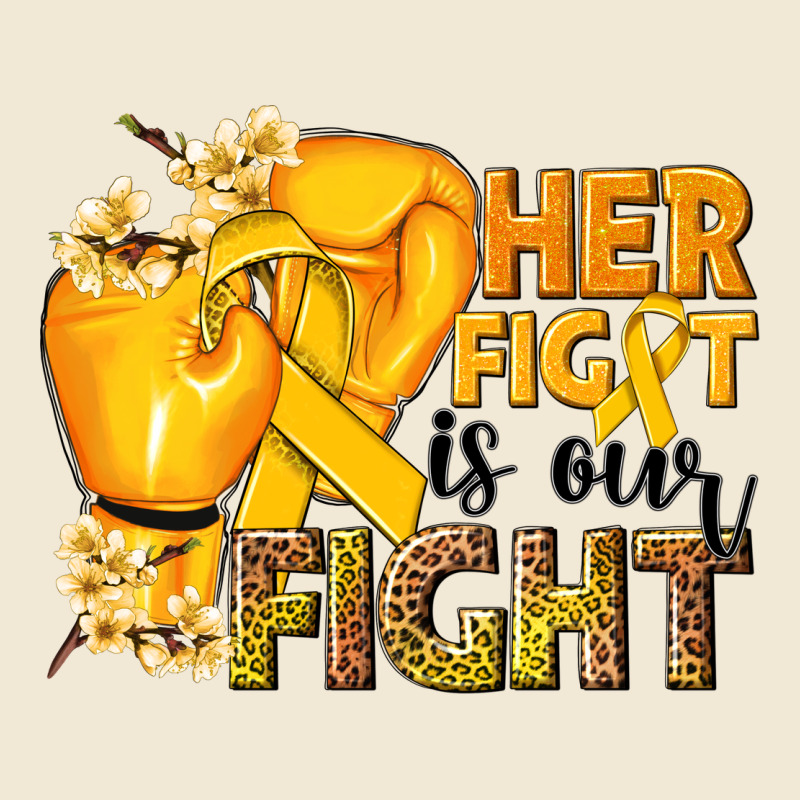 Her Fight Is Our Fight Childhood Cancer Yellow Premium Tee by NancyCooperArtShop | Teevron