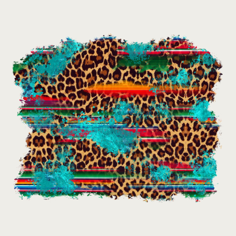 Western Serape Leopard Turquoise  Background Zipper Hoodie by Artiststas | Teevron