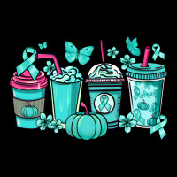 Ovarian Cancer Coffee Cups Teal Ribbon Premium Tee | Teevron