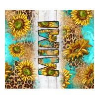 Western Mother's Day Mimi With Turquoise And Sunflowers And Leopard Tu Ladies Tee | Teevron