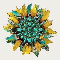 Sunflower With Gemstone And Cowhide Zipper Hoodie | Teevron