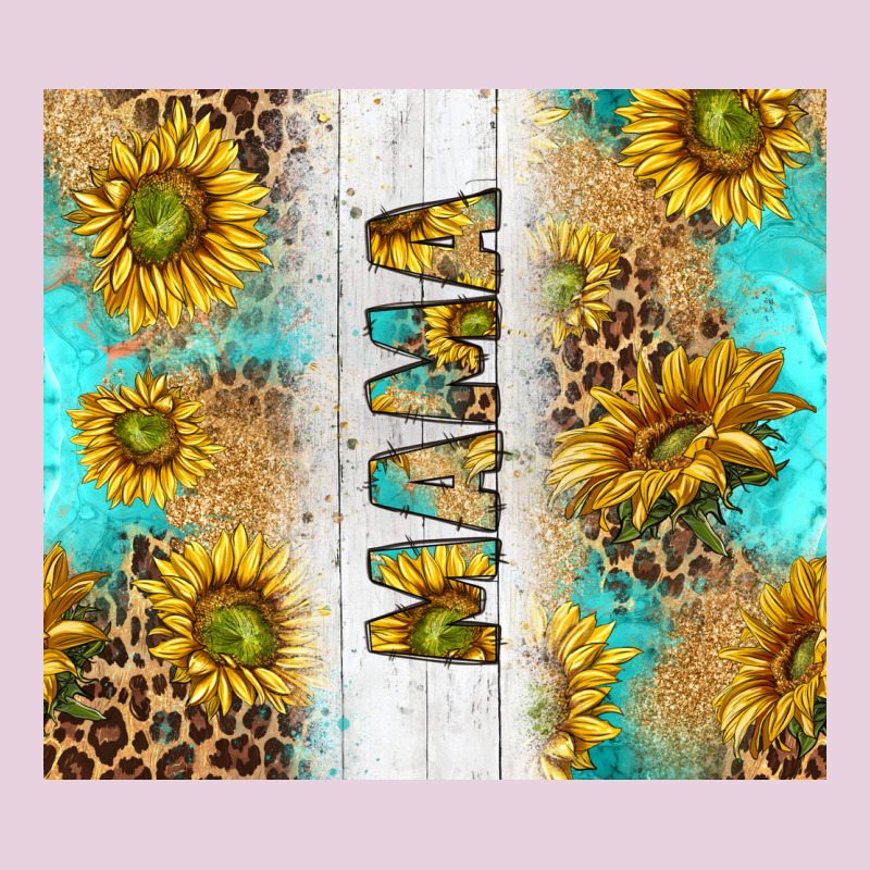 Western Mother's Day Mama With Turquoise And Sunflowers And Leopard Tu Ladies Tee by TumblerDesignByShophia | Teevron