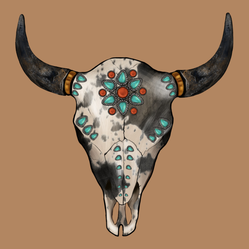 Cowhide Bull Skull Long Sleeve Tee by Jasminsmagicworld | Teevron