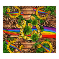 St Patricks Day Horseshoe Shamrock Rainbow Gold Premium Tee | Teevron
