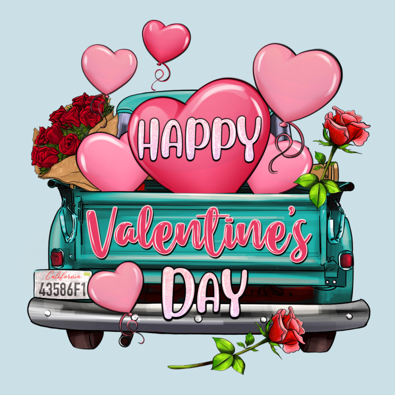Happy Valentine's Day Turquoise Truck Ladies Tee by HowdyJamesFarm | Teevron