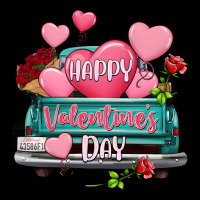Happy Valentine's Day Turquoise Truck Ladies Tee | Teevron