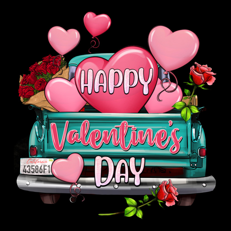 Happy Valentine's Day Turquoise Truck Ladies Tee by HowdyJamesFarm | Teevron