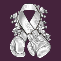 Lung Cancer White Ribbon With Boxing Gloves Premium Tee | Teevron
