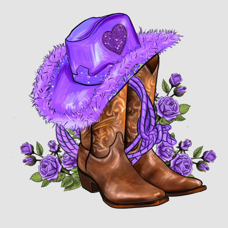Purple Cowgirl  And Roses Premium Sweatshirt by AdoDesignShop | Teevron