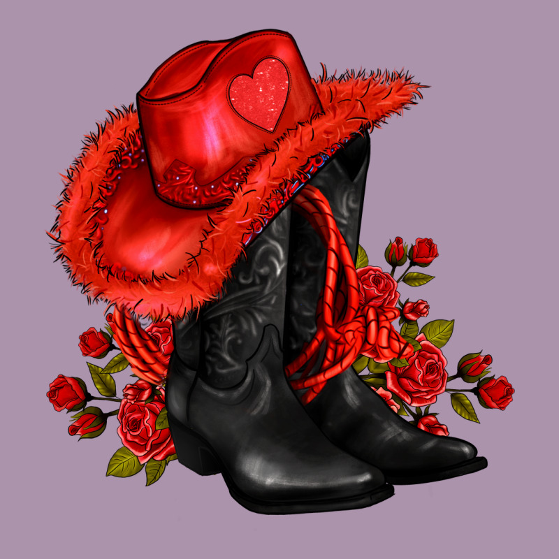 Valentines Day Cowboy Boots Red  And Roses Heavyweight Hoodie by AdoDesignShop | Teevron