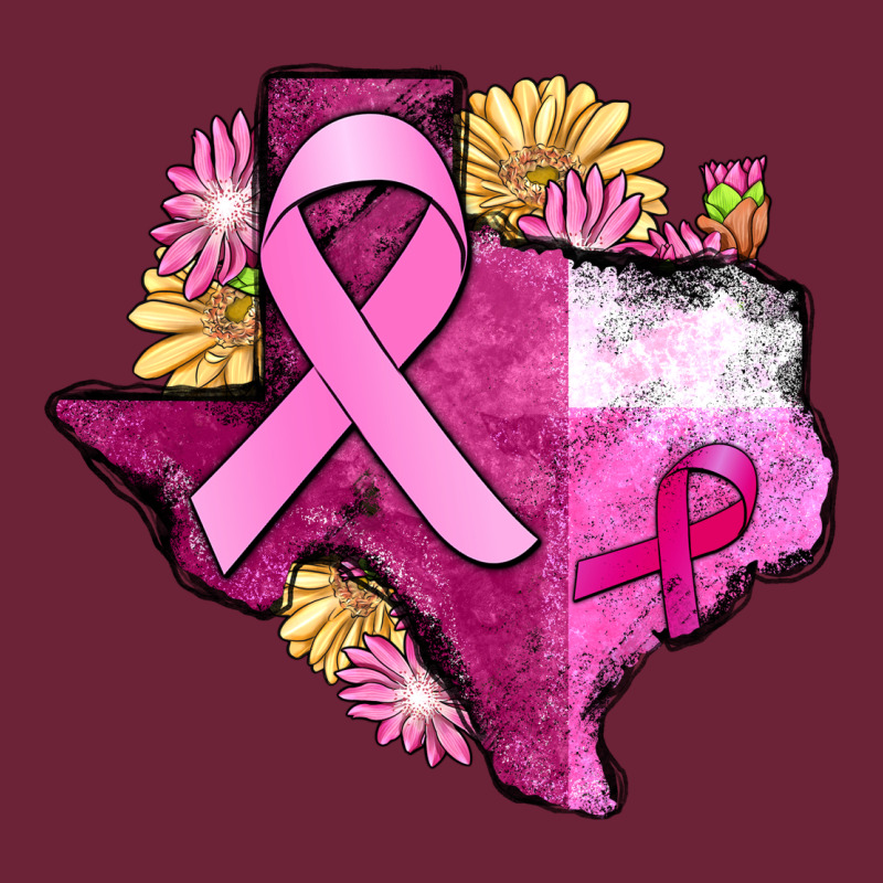 Texas Cancer Awareness Map Long Sleeve Tee by FaDigitalArtStudio | Teevron