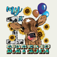 My First Birthday Baby Cow Sunflower Urban Heavy Tee | Teevron