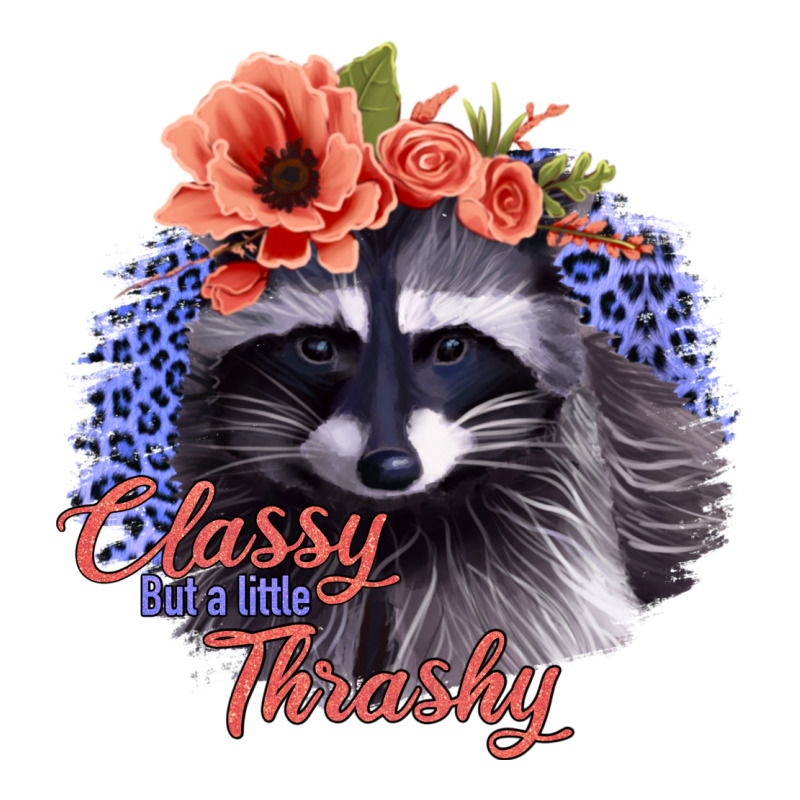 Classy But A Little Thrashy Racoon With Flowers Long Sleeve Tee by Jasminsmagicworld | Teevron