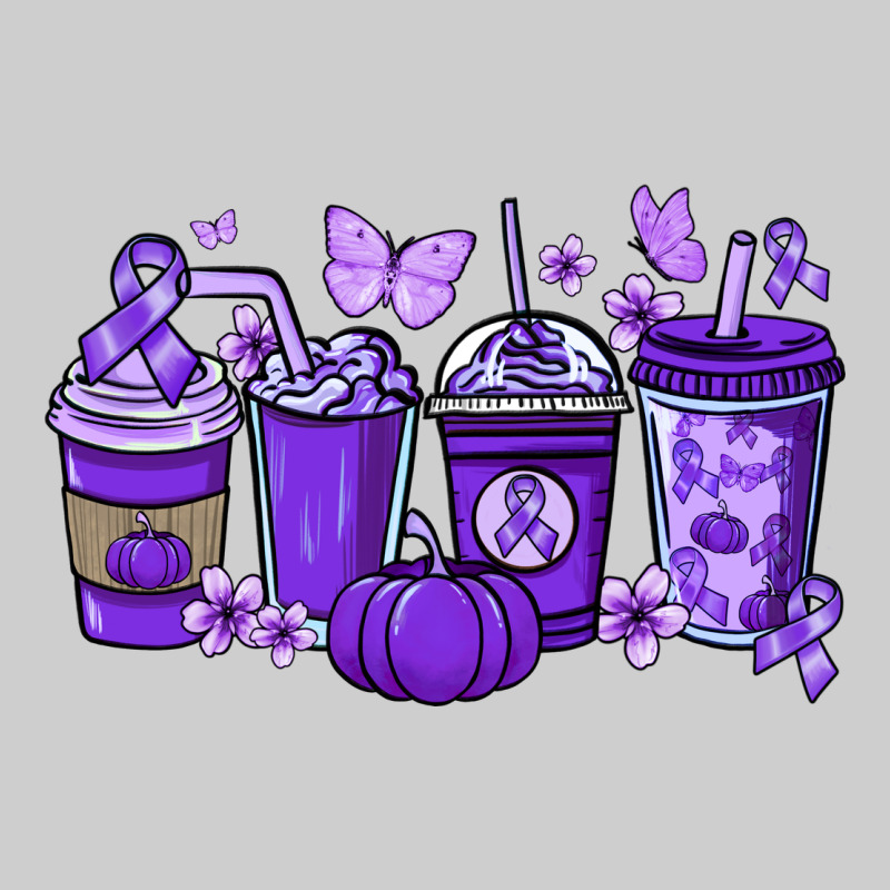 Cancer Coffee Cups Purple Ribbon Premium Tee by NancyCooperArtShop | Teevron