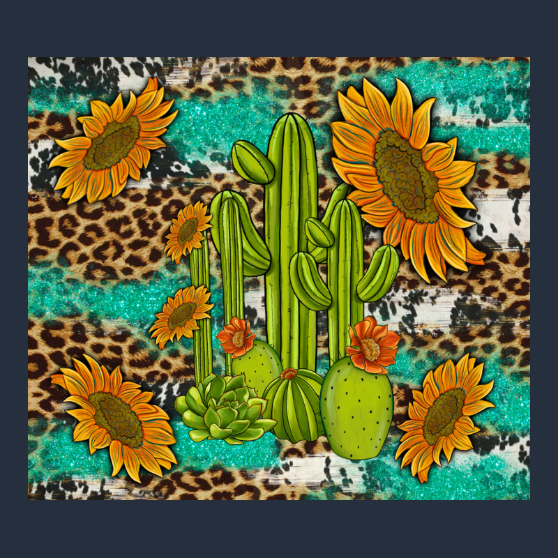 Cactus And Sunflowers Turquoise Leopard Cowhide Zipper Hoodie by Artiststas | Teevron