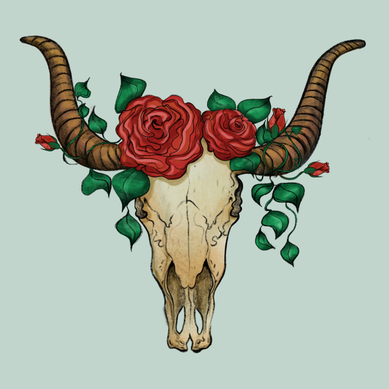 Bull Skull With Roses Zipper Hoodie by Artiststas | Teevron